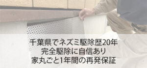 千葉県でネズミ駆除歴20年　完全駆除に自信あり家丸ごと1年間の再発保証